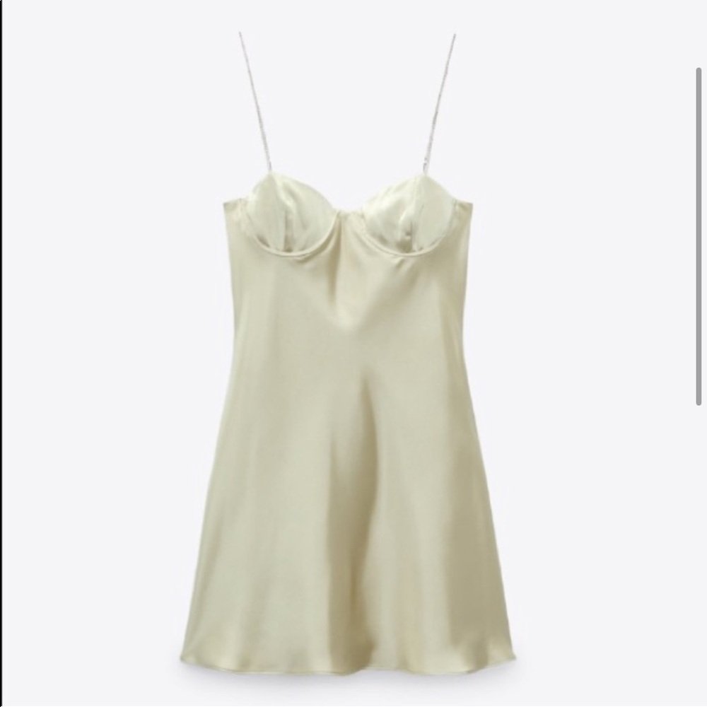 Zara Jewel Strap Satin Effect Dress - Picture 4 of 4